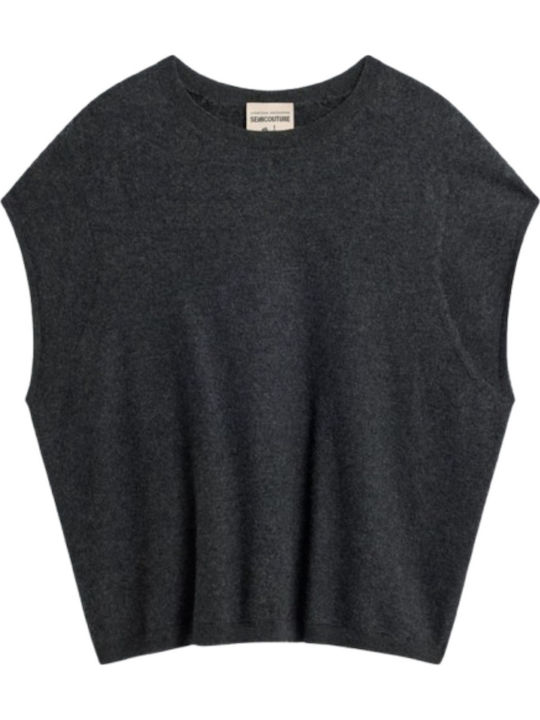 Damen Pullover Wolle Grau