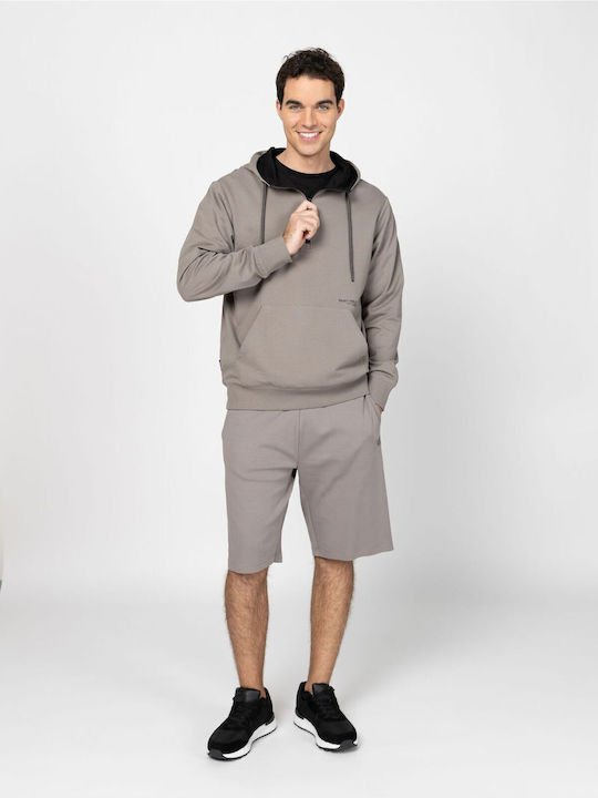 Herren Sweatshirt Mit Beiger Kapuze