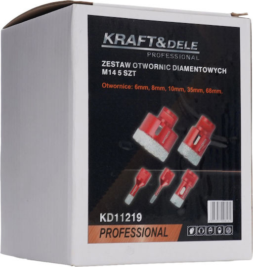 Kraft & Dele Σετ Ποτηροπρίονα Καροτιέρας Ξηρής Κοπής με Διάμετρο από 6mm έως 68mm για Πλακάκι και Πλαστικό