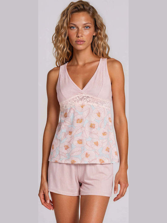 Pink Label Summer Cotton Babydoll Blossom Stripe Pink Label Summer Cotton Babydoll Blossom Stripe