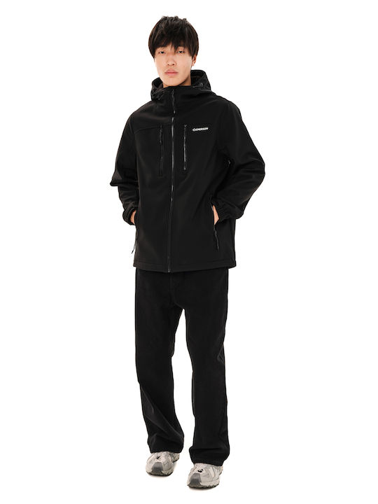Bonded Leder Jacke Wasserdicht Schwarz