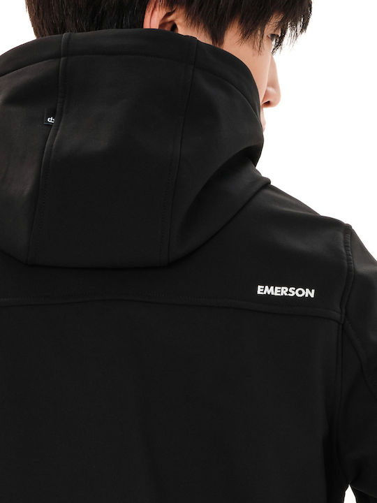 Bonded Leder Jacke Wasserdicht Schwarz