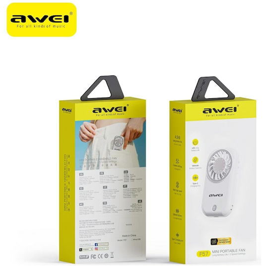 Awei Ventilator de mână alb F75-10