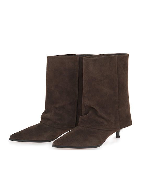 Wildleder Damen Stiefeletten Braun