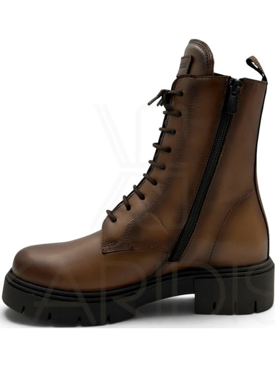 Damen Kampfstiefel Tabac Braun