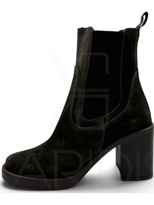 Wildleder Damen Stiefeletten Braun