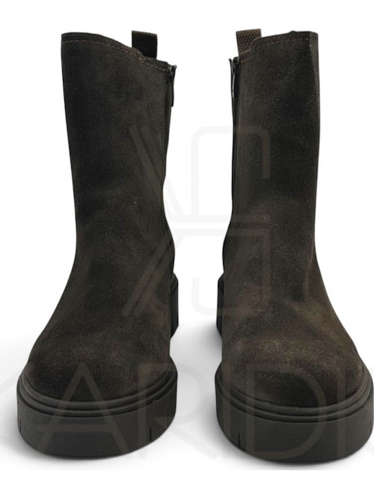 Wildleder Damen Stiefeletten Braun