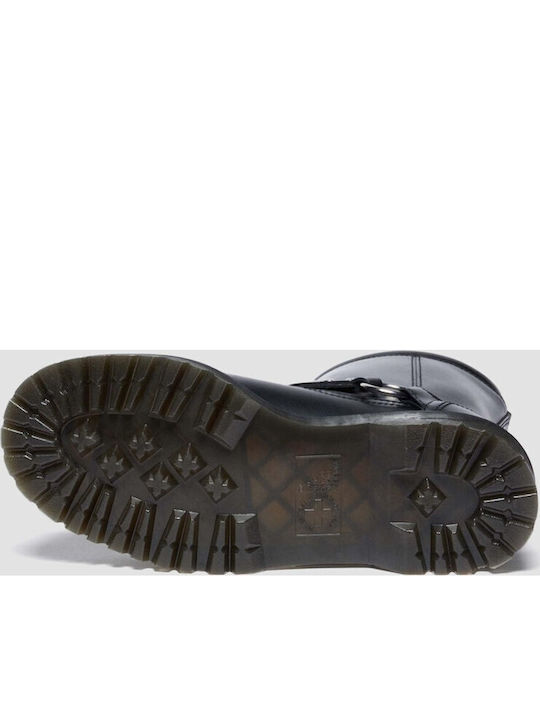Leder Damen Stiefeletten Schwarz