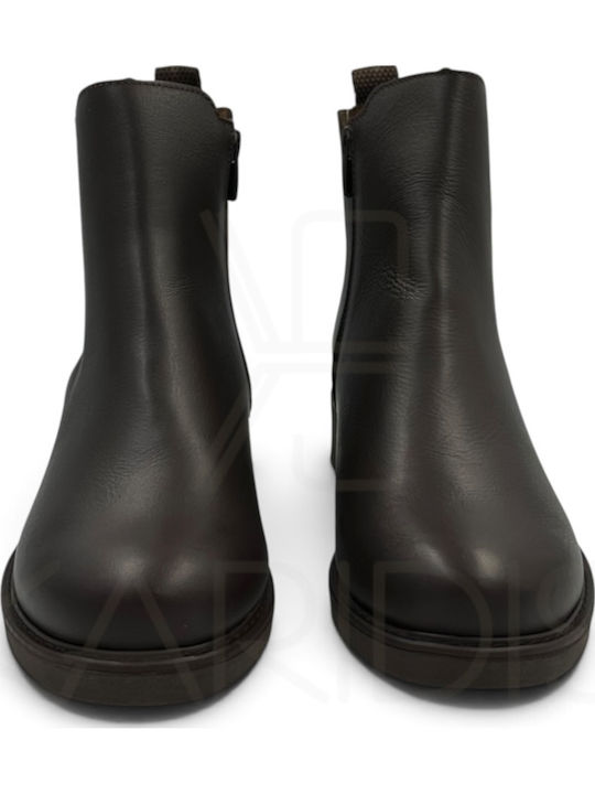 Leder Damen Stiefeletten Braun