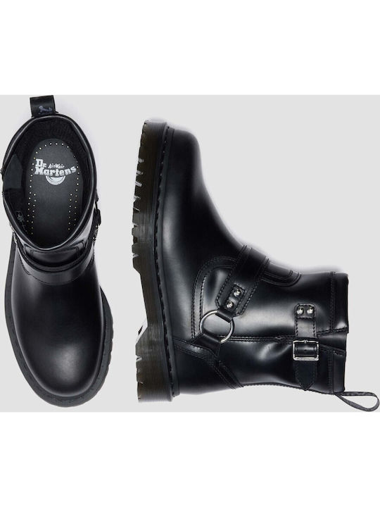 Leder Damen Stiefeletten Schwarz