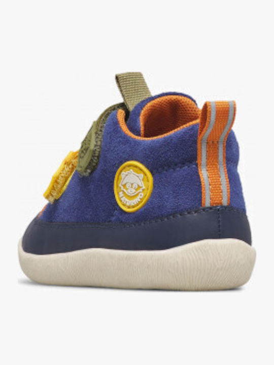 Kids Sneakers High with Hoop & Loop Closure Navy Blue