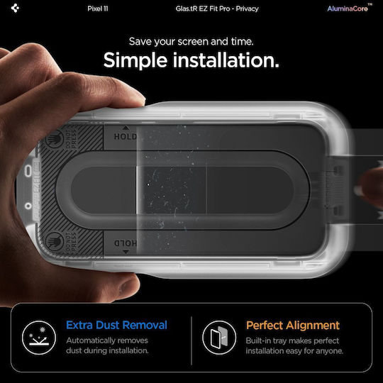Spigen Sgp Privacy Glass Screen Protector Glas.tr ”Ez Fit” Ac Pro 2-Pack Slim Fc Compatible with Google Pixel 10 11 2 Tempered Transparent Agl11546