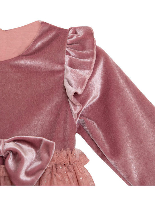 Girls Velvet Dress In Rotten Apple