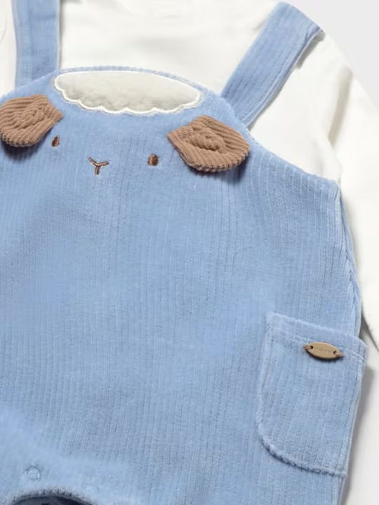 Mayoral Blauer Melange Baby-Strampler