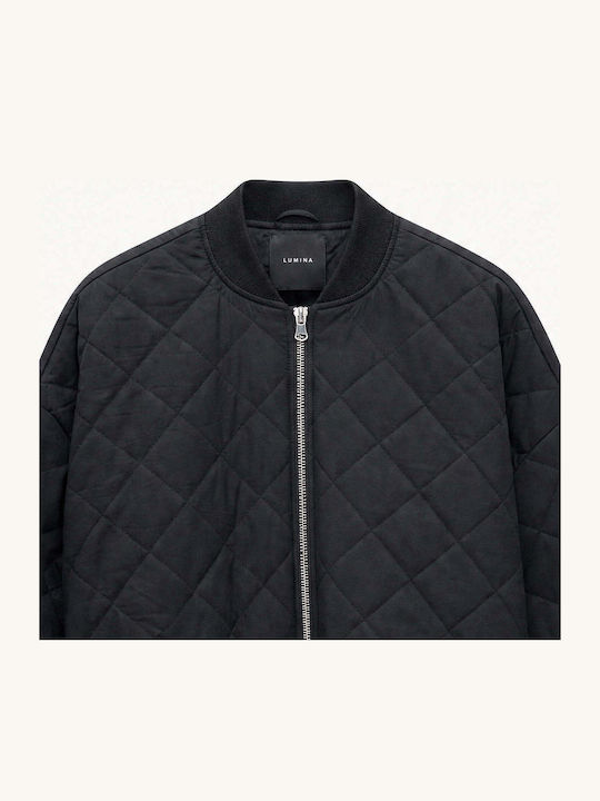 Lange Damen Bomber Jacke Schwarz