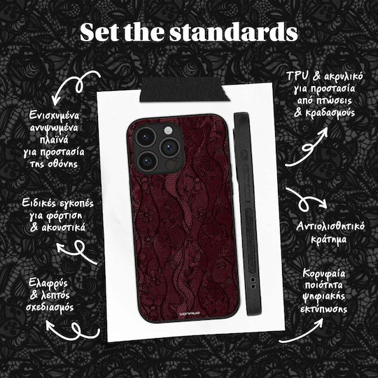 Калъф Sonique Diva Series Realme Note 60 4g Бордо Дантела