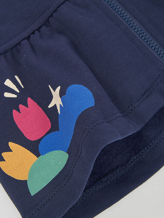 Fleece Kinder-Sweatshirt Strickjacke mit Kapuze Dunkelblau