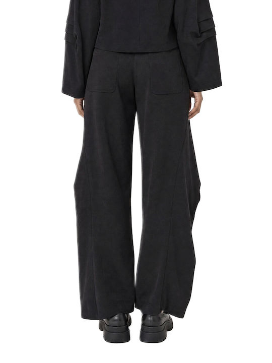 Moutaki Women's Fabric Capri Trousers Black
