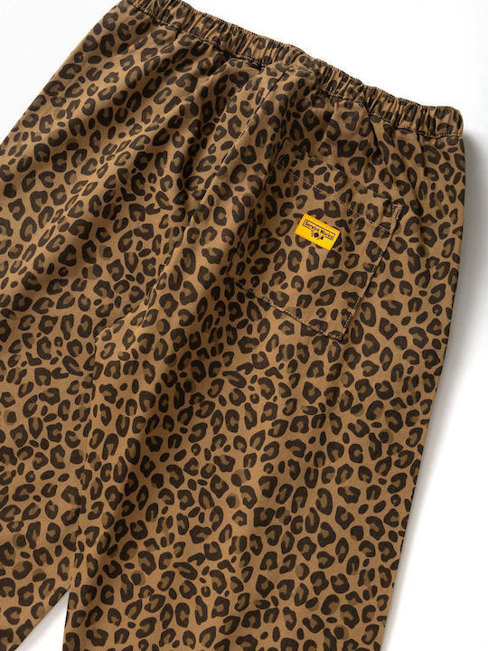 Men's Trousers Relaxed Fit Brown Leopard