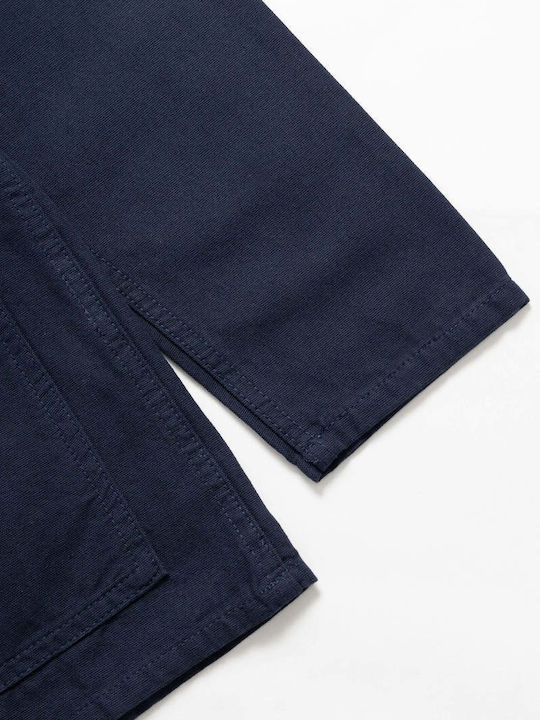 Short Sleeve Cotton Shirt in Regular Fit Dark Navy SW009-DKNV