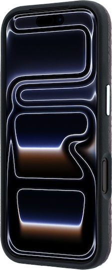 Karl Lagerfeld Grained Allover Logo Metal Elongated iPhone 18 Pro Max/17 Pro Max Burgundy