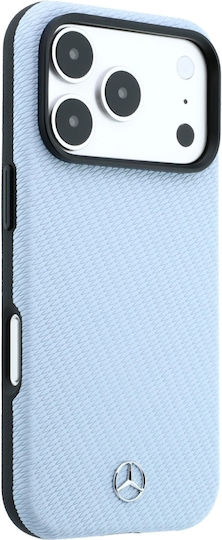 Θήκη Mercedes Leather Semi Wrap Wood Effect Magsafe Iphone 18 Pro 17 Pro Μπλε