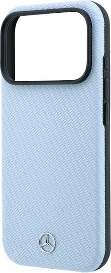 Θήκη Mercedes Leather Semi Wrap Wood Effect Magsafe Iphone 18 Pro 17 Pro Μπλε