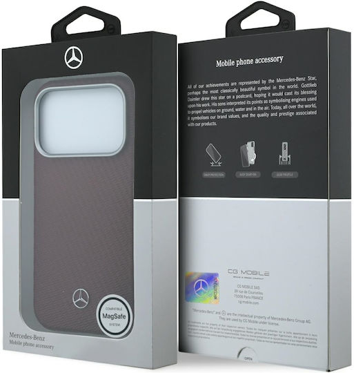 Mercedes Leder Semi Wrap Holzoptik Magsafe Iphone 18 Pro 17 Pro Burgundisch