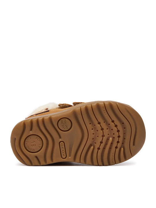 B Macchia Anatomische Leder Kinderstiefel Tabac Braun