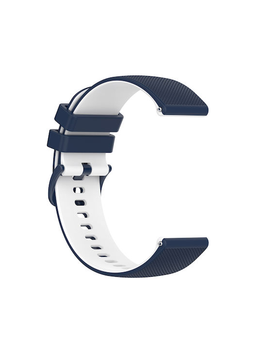 Amazfit Gtr 3 22mm Curea Caro Dublă Pentru Ceas Din Silicon Albastru Închis+Alb Amazfit Gtr 3 22mm Curea Caro Dublă Pentru Ceas Din Silicon Albastru Închis+Alb