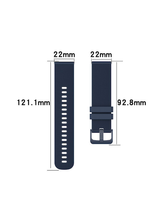 Amazfit Gtr 3 22mm Checkered Two-Colour Watch Strap Silicone Dark Blue+White