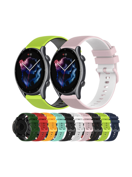 Amazfit Gtr 3 22mm Checkered Two-Colour Watch Strap Silicone Dark Blue+White