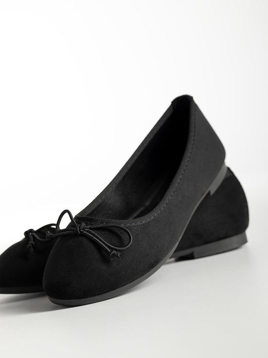 Wildleder Damen Ballerinas Schwarz