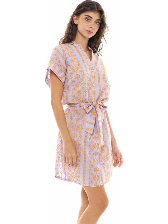 Pink Label Γυναικείο Καφτάνι Παραλίας Orange