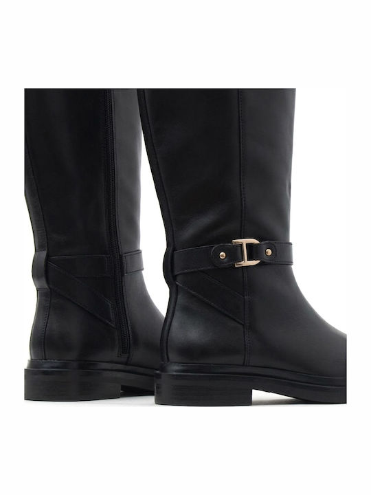 Leder Damenstiefel Reiten Schwarz