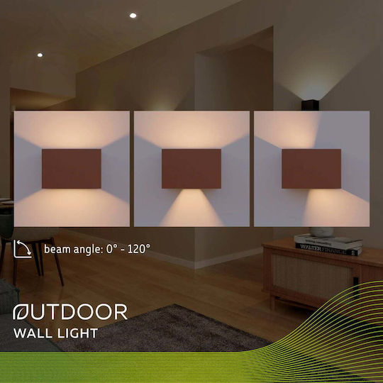 Calex Iluminat Exterior Montat Pe Perete Led Ip54 Dublu Fascicul