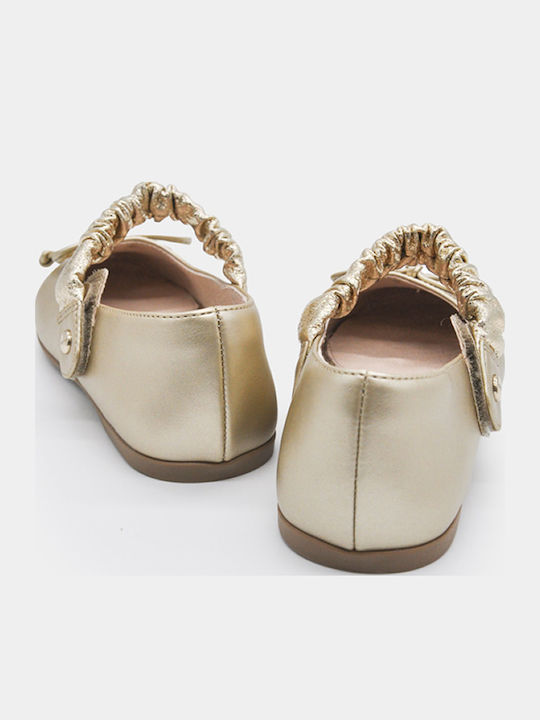 Kids Ballerinas Anatomical with Hoop & Loop Closure Gold