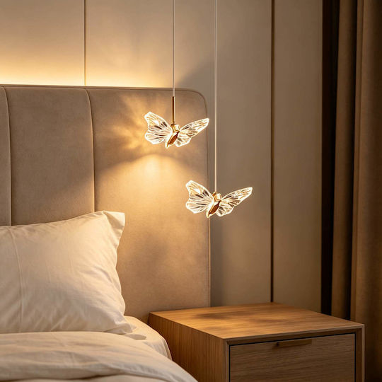 Adjustable Gold LED Pendant Ceiling Light with Warm White Light