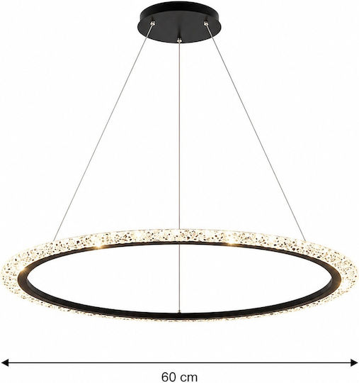 Verstellbare Deckenleuchte Schwarz LED mit Warmweißem Licht mit Kristallen 60x60cm PA-208-Schwarz