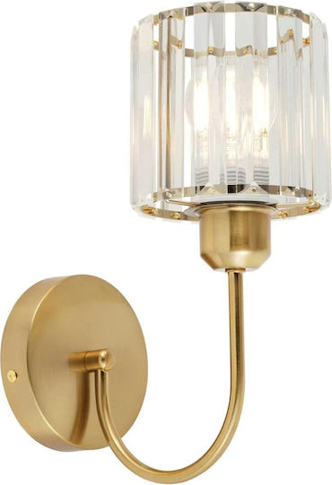 Artekko Wall Lamp with E14 Bulb Base Gold 22x22x28cm