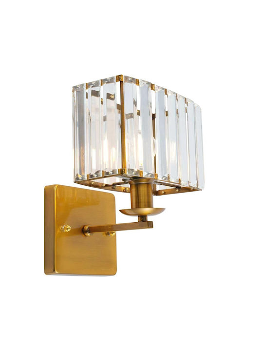 Artekko Wall Lamp with E14 Lamp Bulb Base Gold 19.5x19.5x26.5cm