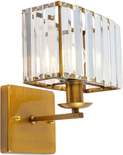 Artekko Wall Lamp with E14 Lamp Bulb Base Gold 19.5x19.5x26.5cm