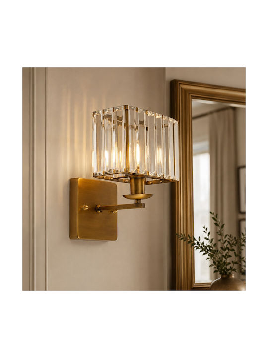Artekko Wall Lamp with E14 Lamp Bulb Base Gold 19.5x19.5x26.5cm