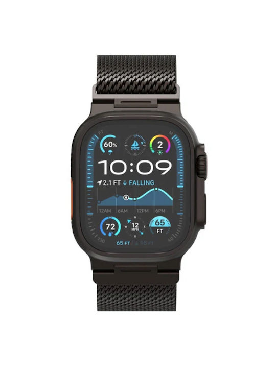 Decoded Milan Traction Каишка Неръждаема Стомана Apple Watch Ultra Series 1 2 3 49mm Series 1–11 Se 1-3 Черен De-d25aws49tcs1tmbk