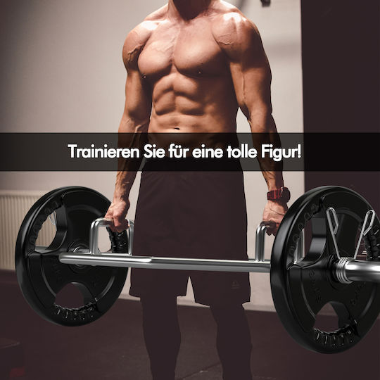 Costway Ολυμπιακού Τύπου Φ50 18kg Μήκους 142cm με Κολάρα Ασφαλείας