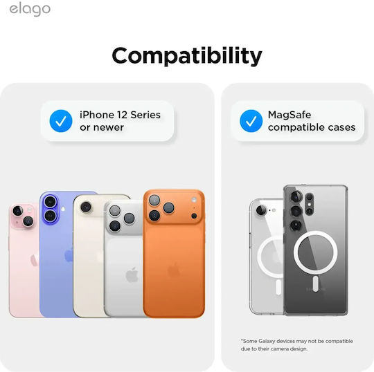 Стойка Elago Phone Mount За Мобилни Smartphones Magsafe & Вендуза Силикон Ice Red Emssuction-ired