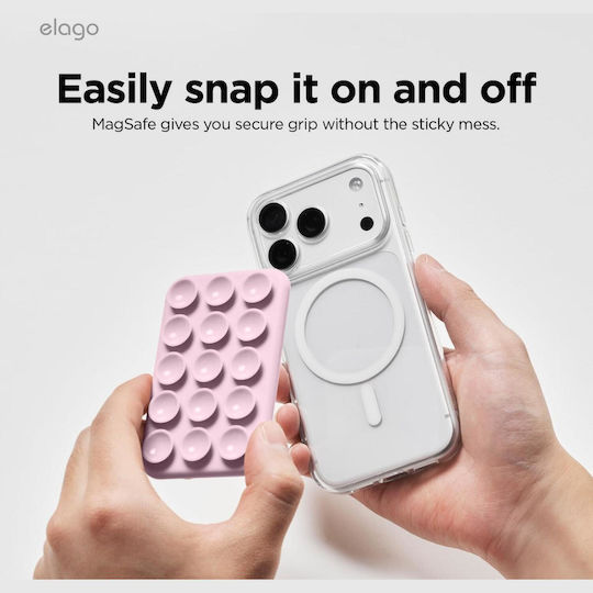 Мобилна стойка Elago Phone Mount Кинита Smartphones Magsafe & Вендуза Силикон Светлолилав Emssuction-llil