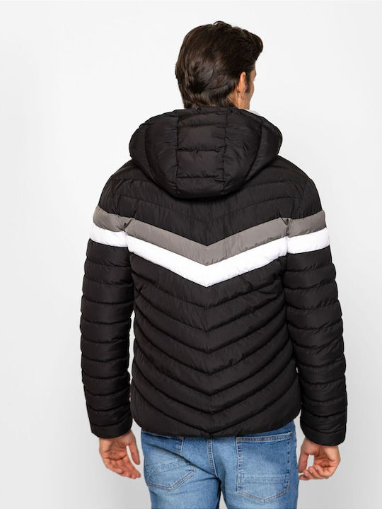 Geacă Puffer cu protecție împotriva vântului Black