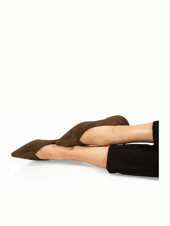 Sante Wildleder Damen Ballerinas Spitz zulaufend Khaki