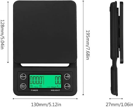 4bars S204 Handelswaage Präzision mit 5kg Maximalgewicht und 0.1gr Messgenauigkeit